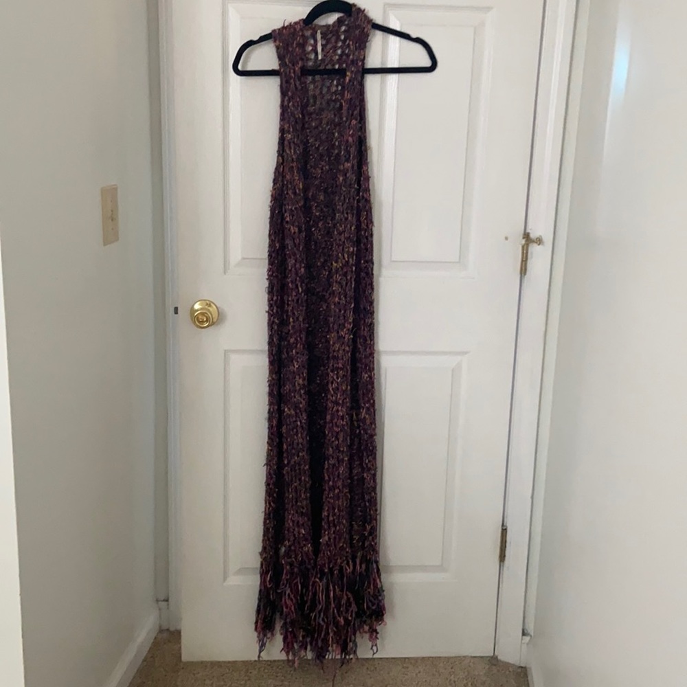 Free people multiple colors long vest